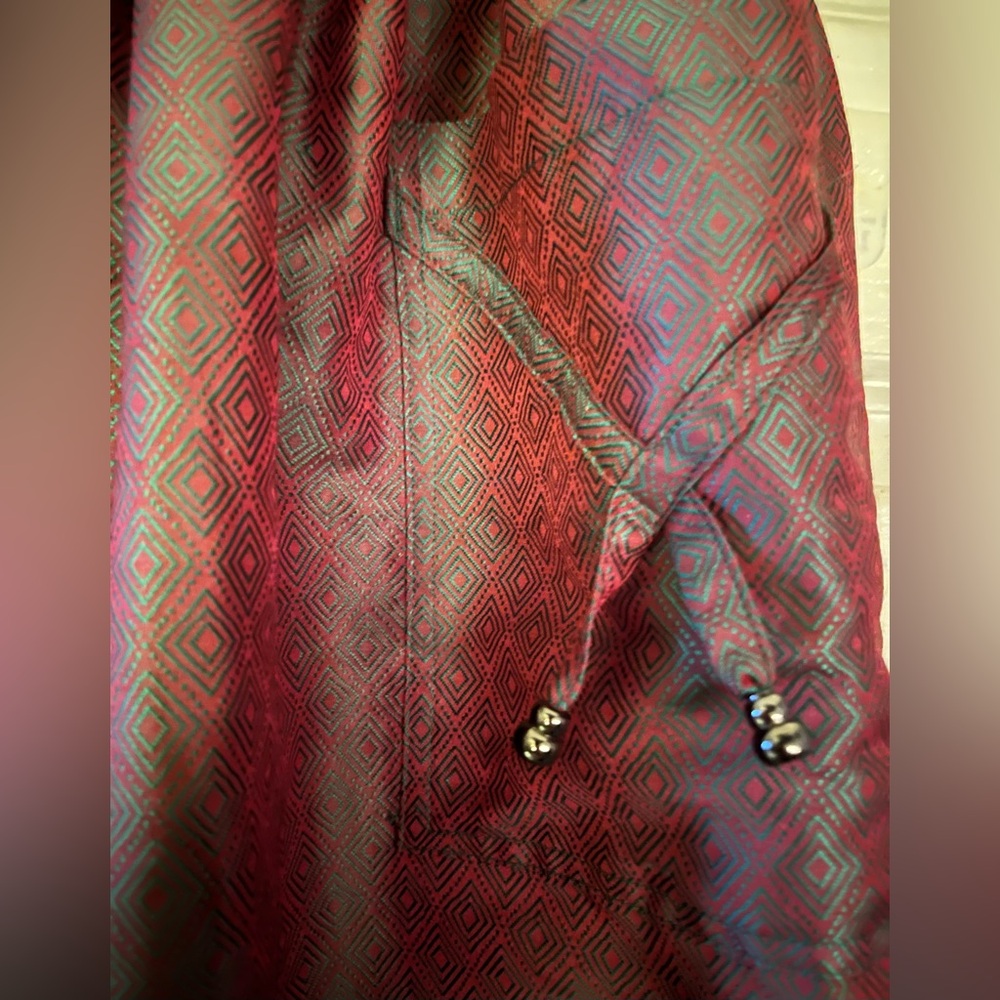 Women's Red Geometric Trousers